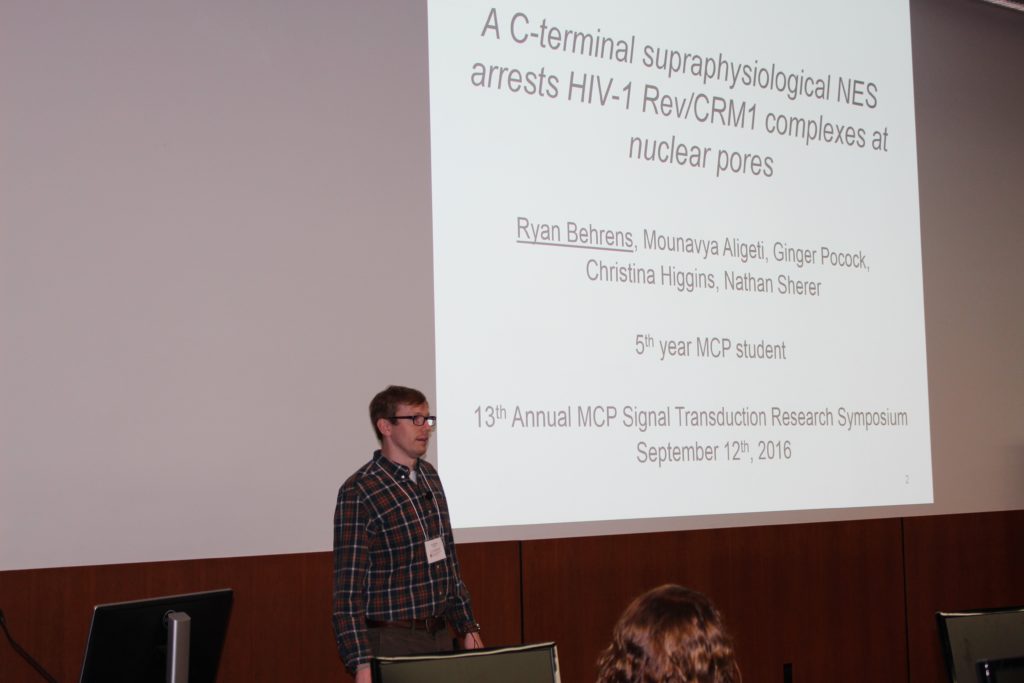 Student giving talk