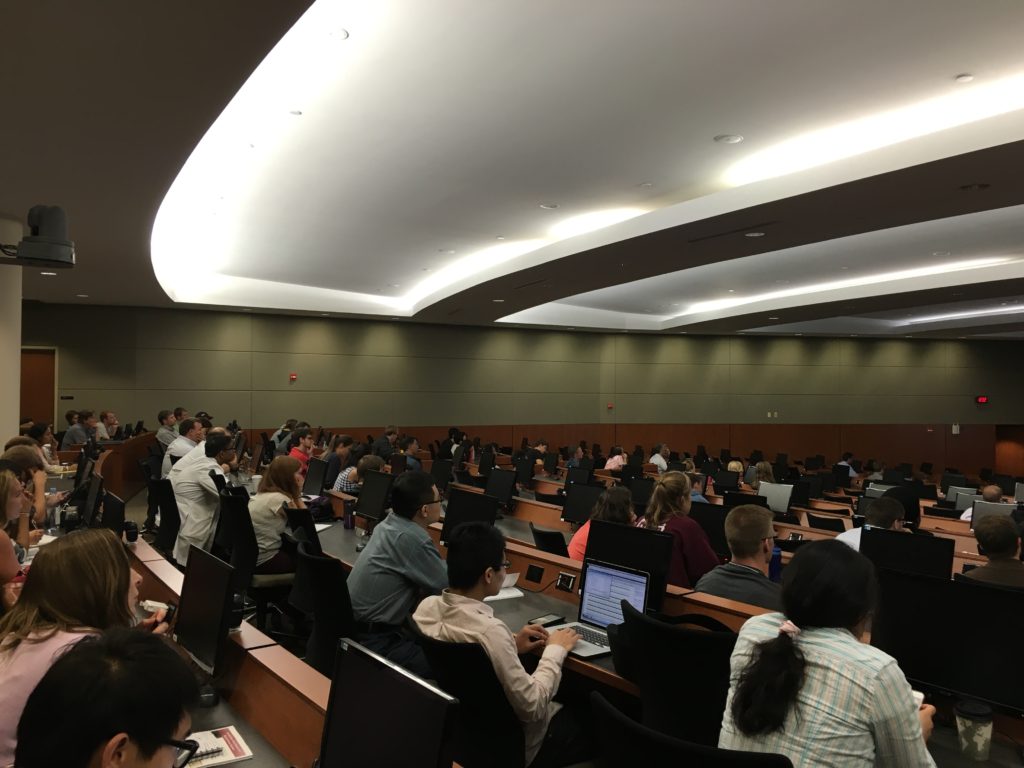 Attendees in the auditorium